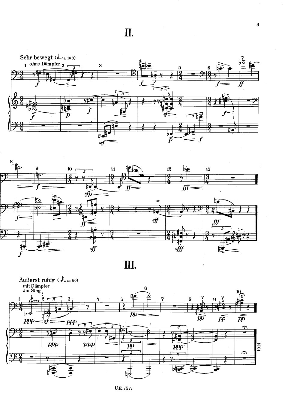 three pieces Webern II